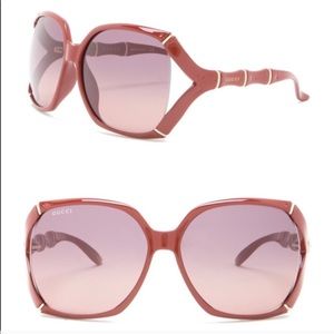 Authentic Red Bamboo Gucci Sunglasses